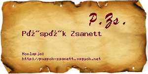 Püspök Zsanett névjegykártya